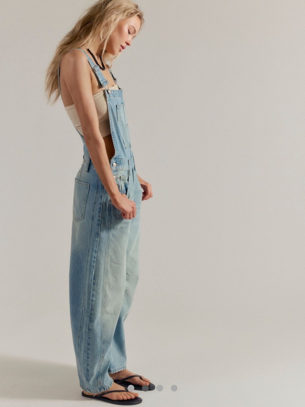 We The Free Good Luck Barrel Overalls XL – Wide Leg Denim Dungarees - Picture 4 of 12